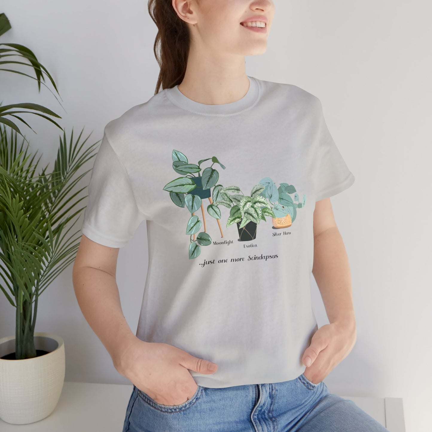 Scindapsus Trio Plant Lover T-Shirt - Silver