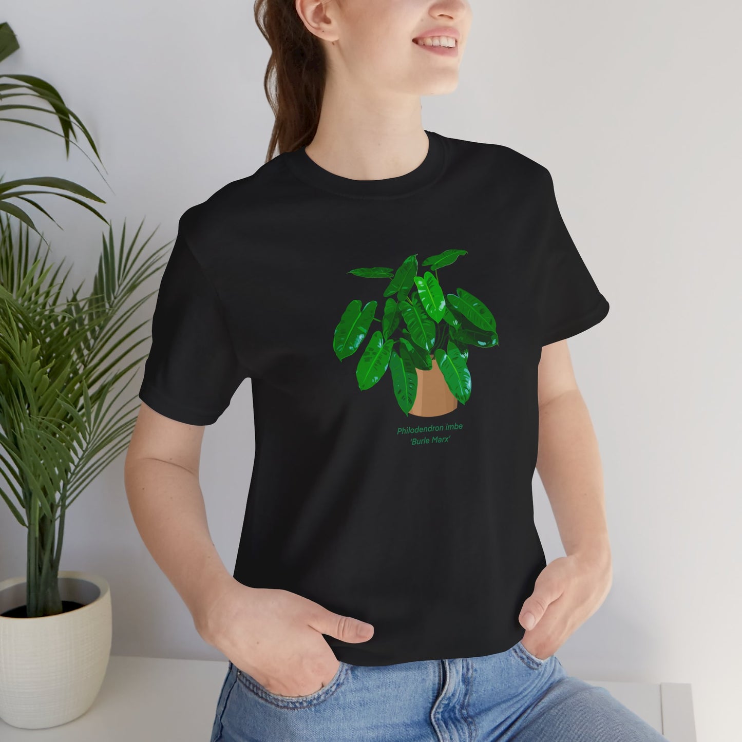 Philodendron Imbe 'Burle Marx' Plant Lover T-Shirt - White, Natural, Black