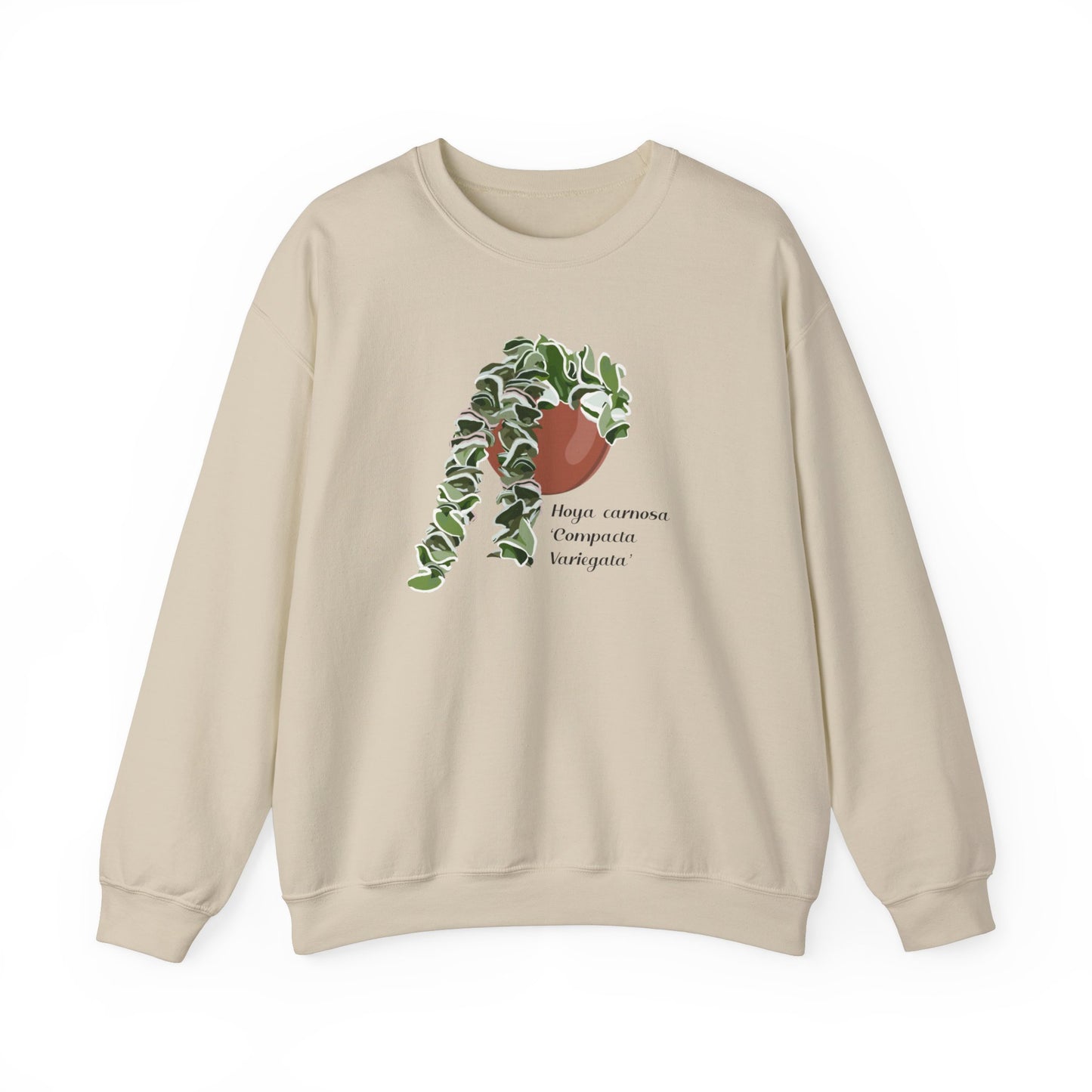 Hoya Carnosa 'Compacta Variegata' Plant Lover Crewneck Sweatshirt - Beige