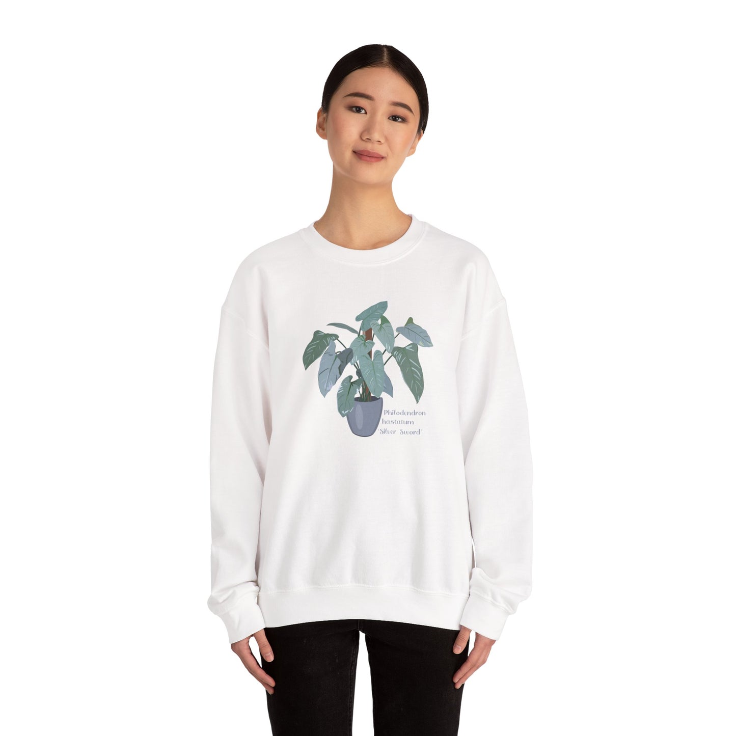 Philodendron Hastatum Silver Sword Plant Lover Crewneck Sweatshirt