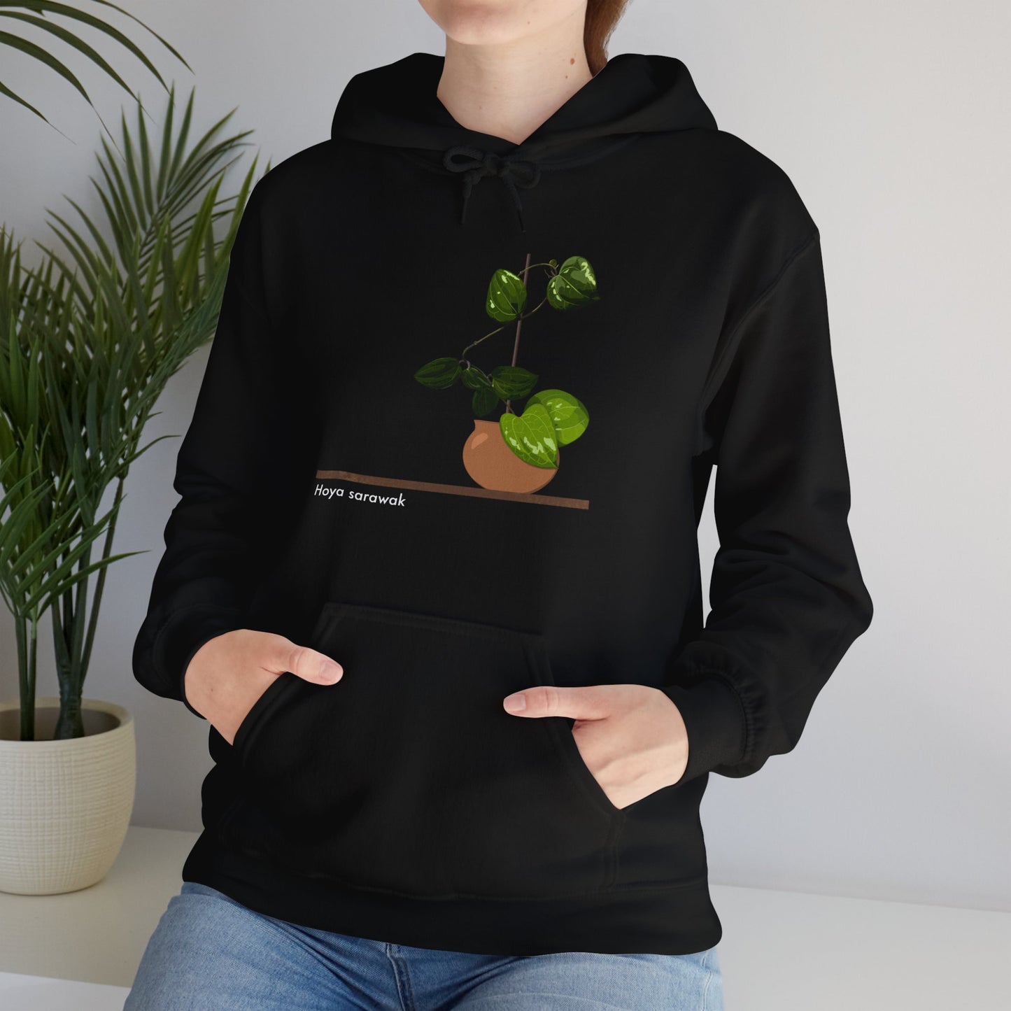 Hoya Sarawak Plant Hoodie - Black