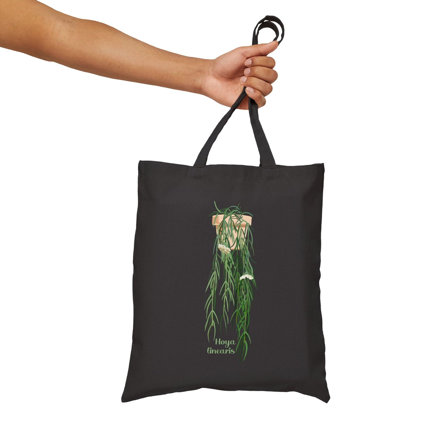 Hoya Linearis Plant Lover Canvas Tote Bag - Black