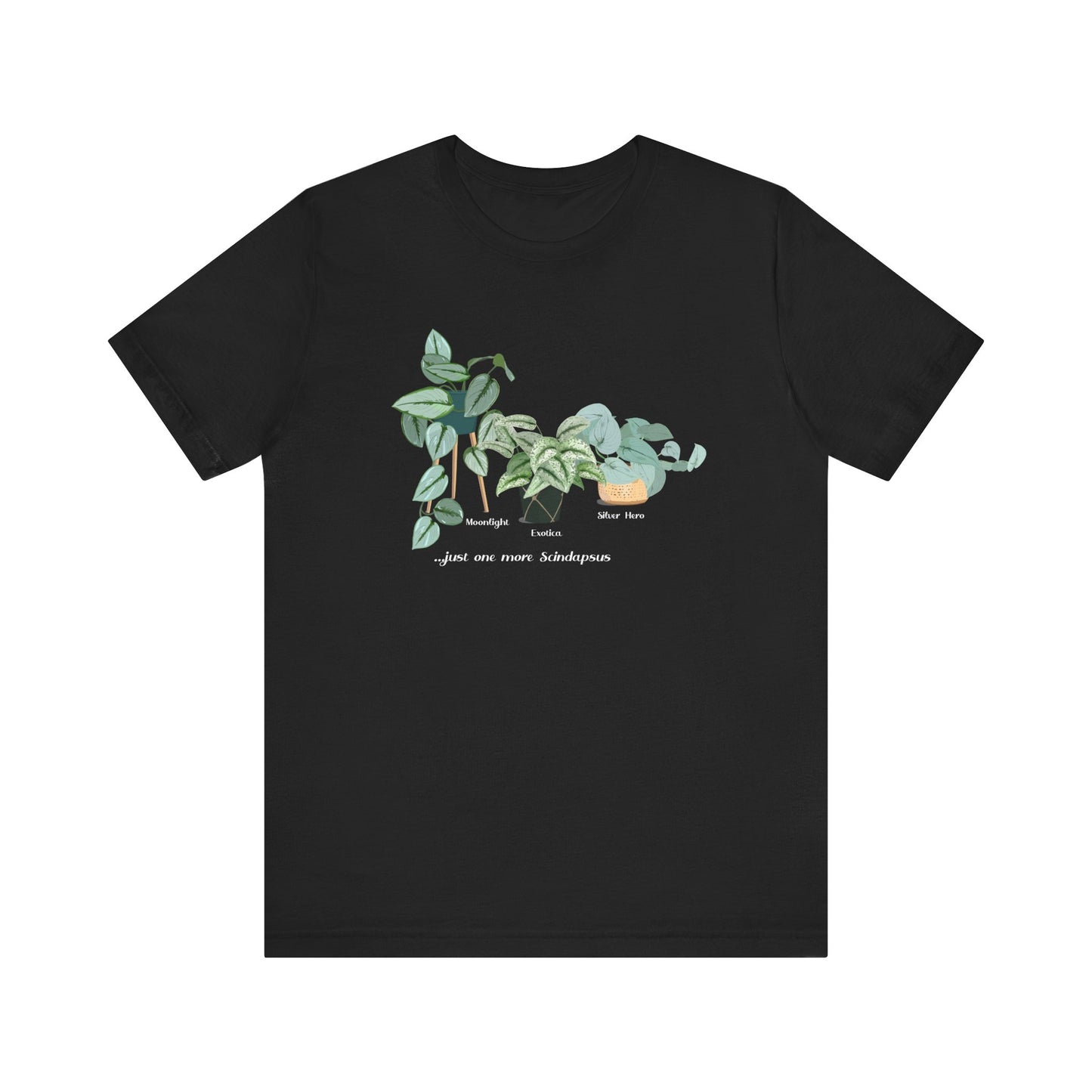 Scindapsus Trio Plant Lover T-Shirt - Black