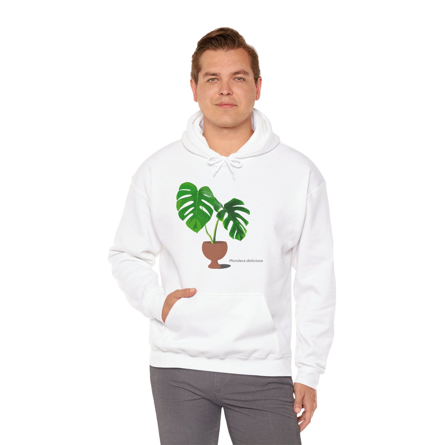 Monstera Deliciosa Plant Hoodie - White