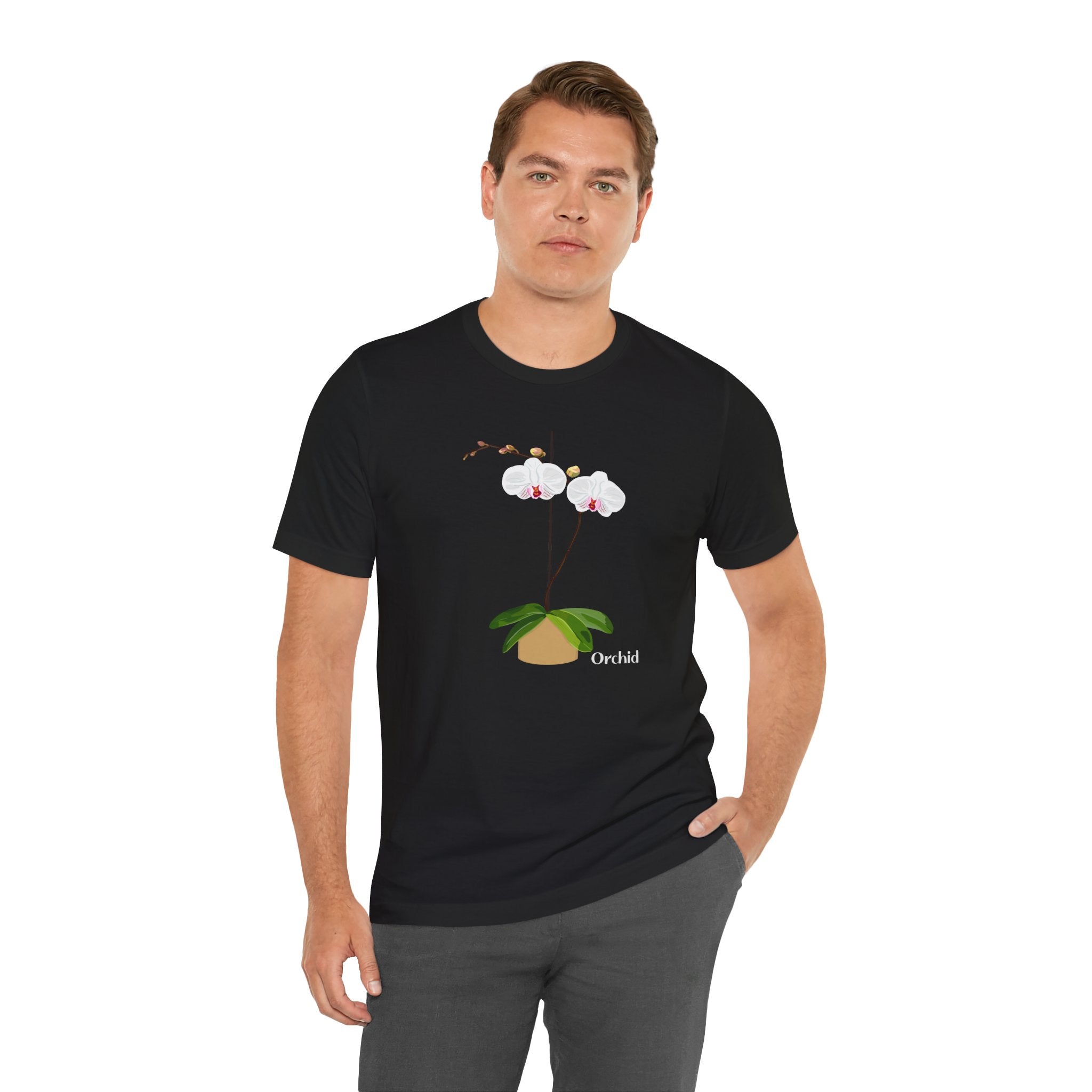 White Orchid T-Shirt for Plant and Flower Lovers - White, Natural