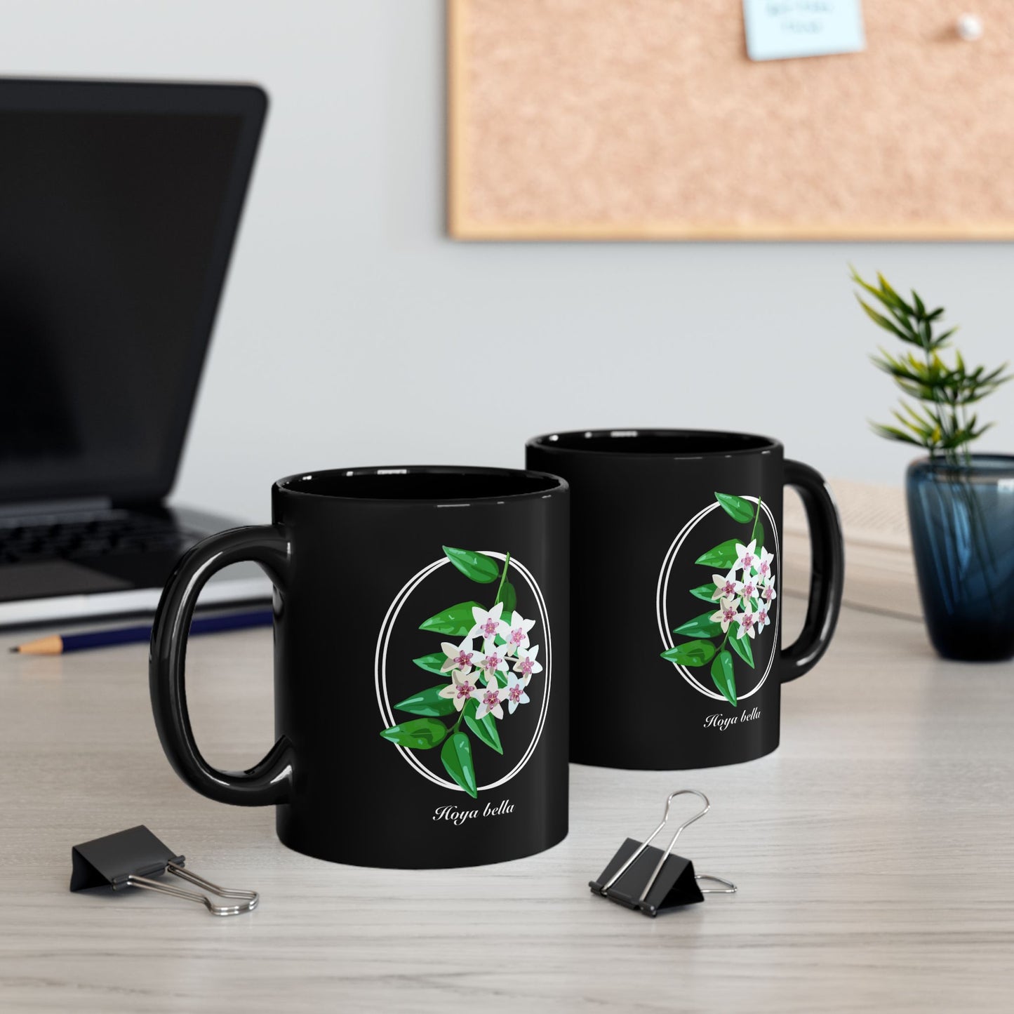 Hoya Bella in Bloom Plant Lover Mug - Black