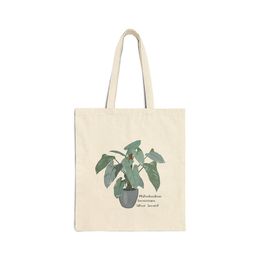 Philodendron Hastatum "Silver Sword" Canvas Tote Bag