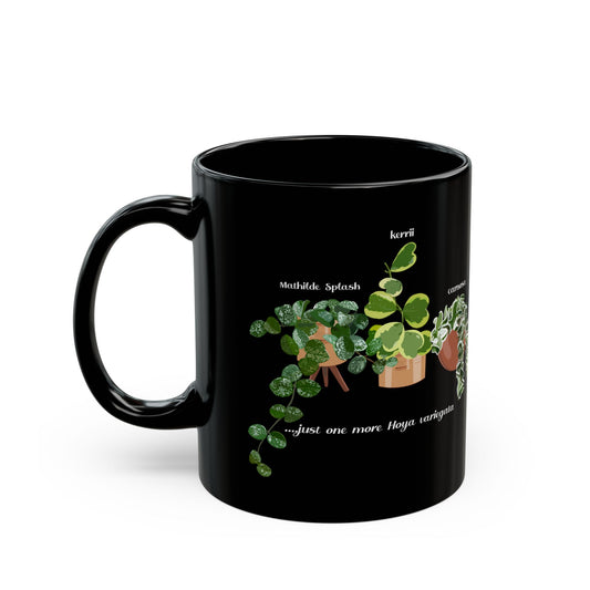 Hoya Mathilde Splash, Kerrii Variegata and Carnosa Hindu Rope Trio Mug - Black