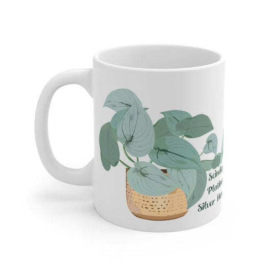 Scindapsus "Platinum Silver Hero" Plant Lover Mug - White