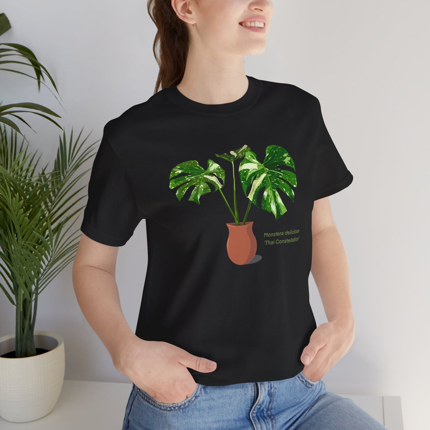 Monstera Deliciosa 'Thai Constellation' Plant Lover T-Shirt - White, Natural, Black