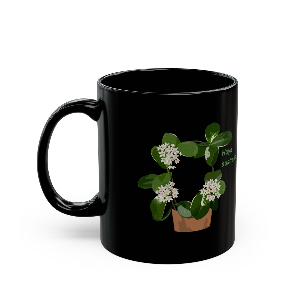Blooming Hoya Australis Plant Lover Mug - Black
