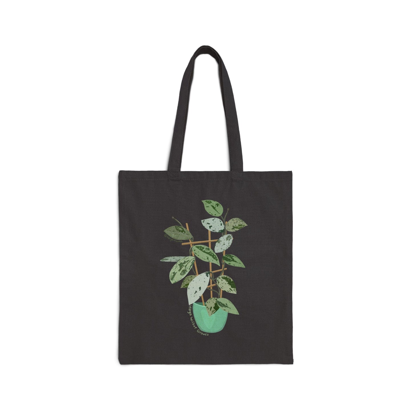 Hoya Carnosa Plant Lover Canvas Tote Bag - Black