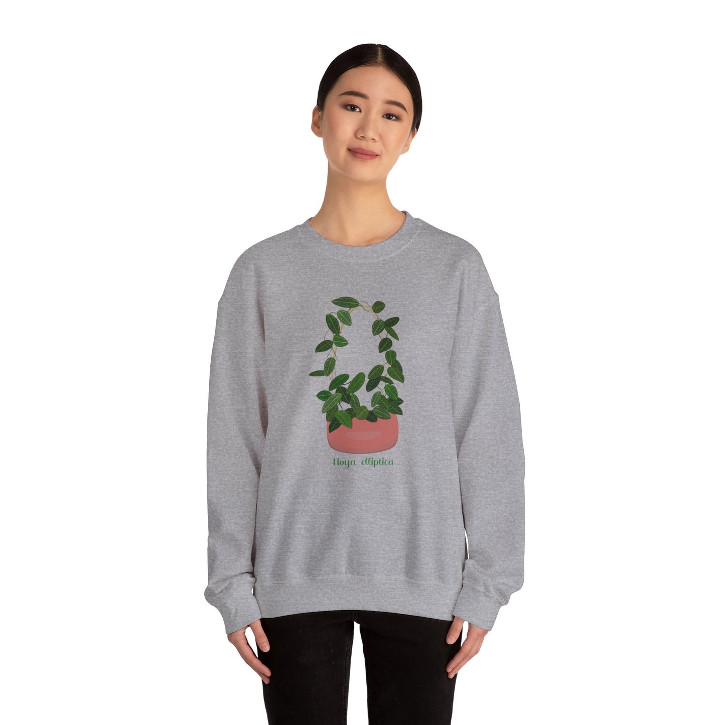 Hoya Elliptica Plant Lover Crewneck Sweatshirt - Grey