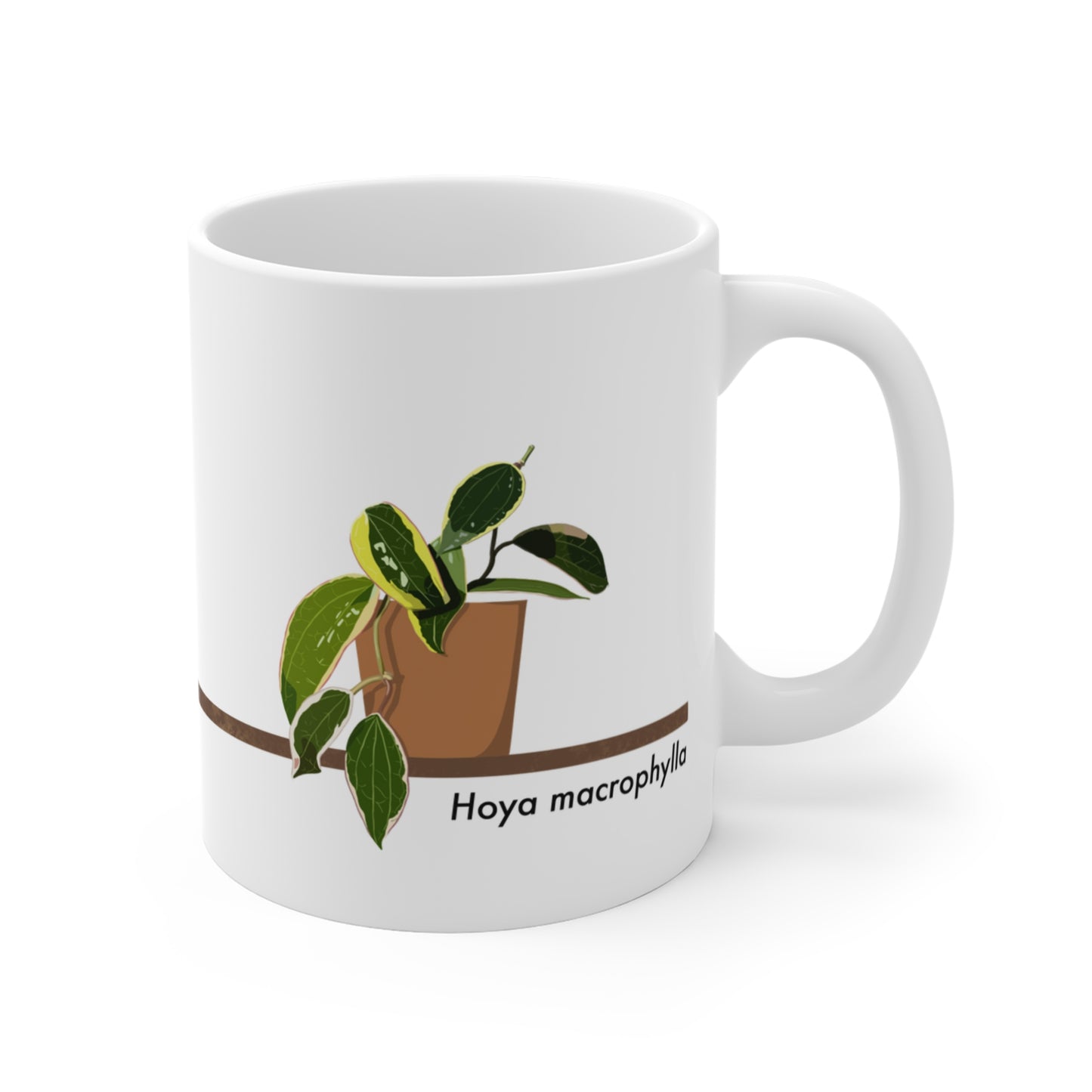 Hoya Macrophylla Plant Lover Mug - White