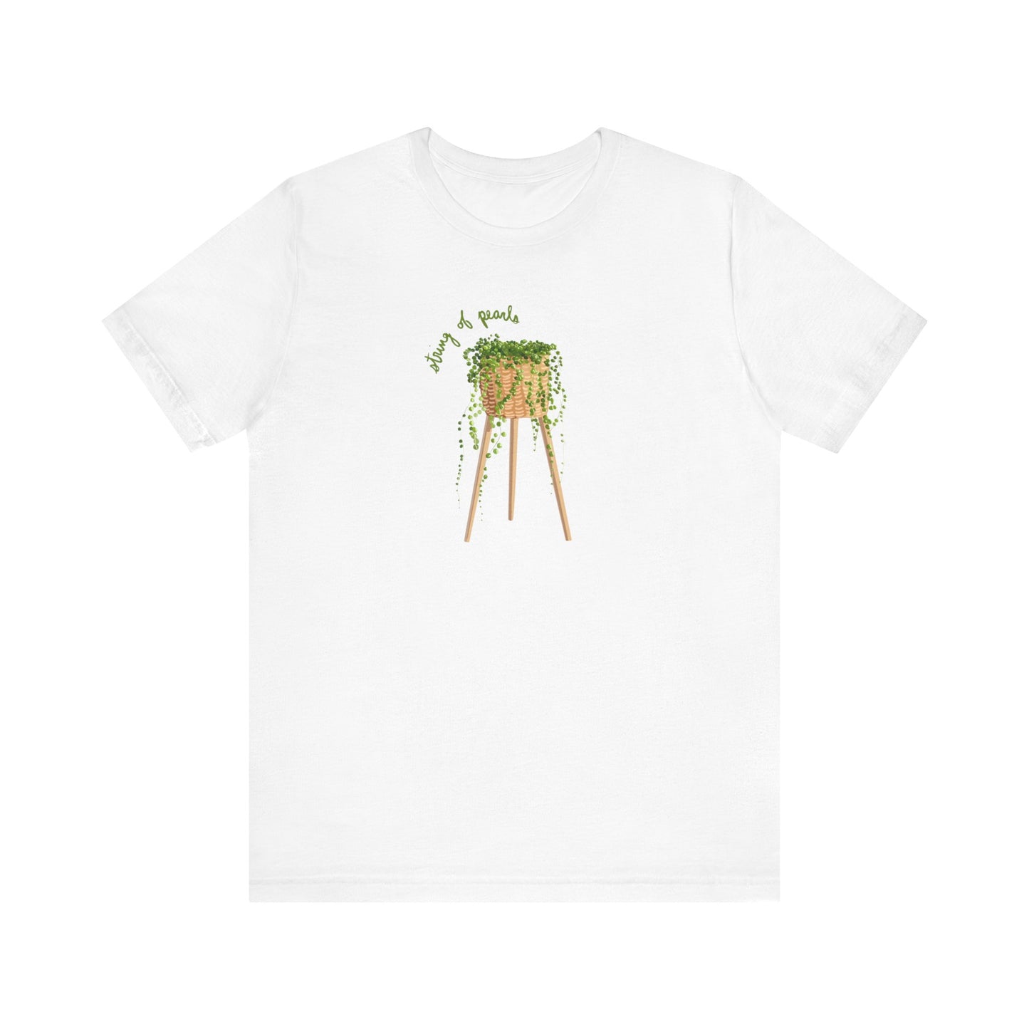 String of Pearls Succulent Lover T-Shirt - White, Natural, Black