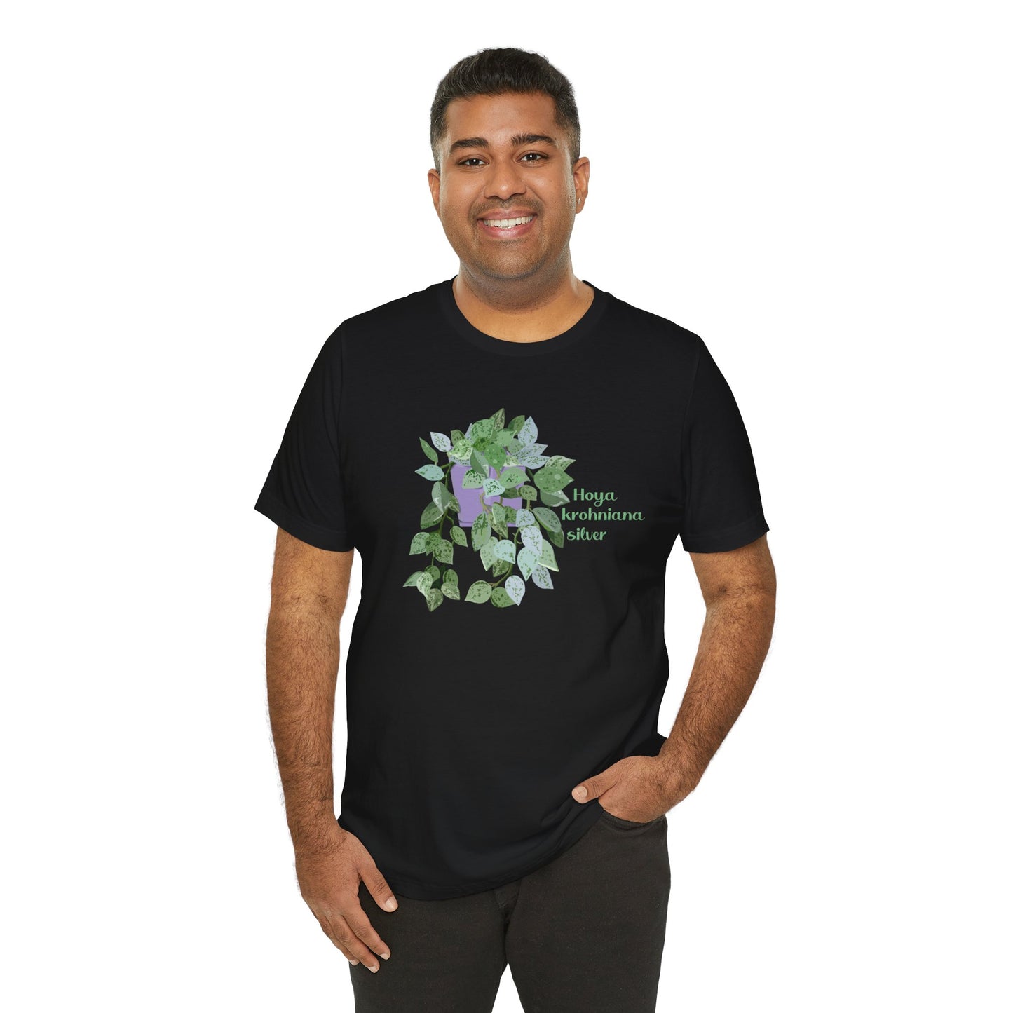 Hoya Krohniana Silver Plant Lover T-Shirt - Black