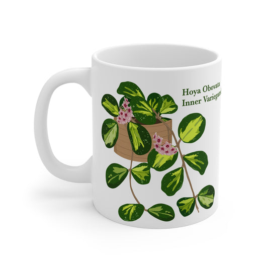 Hoya Obovata Inner Variegated Plant Lover Mug - White