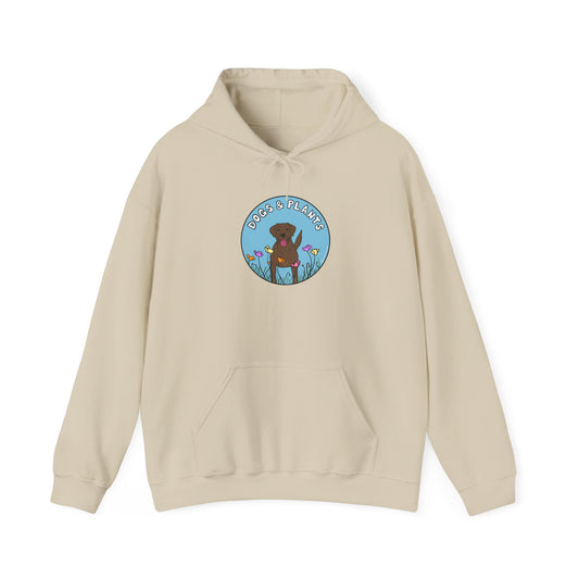 Dogs & Plants Hoodie for Brown Lab & Plant Lovers