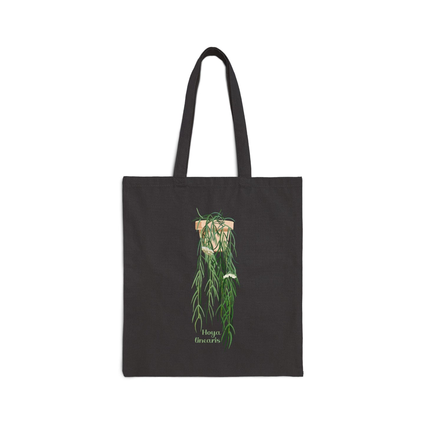 Hoya Linearis Plant Lover Canvas Tote Bag - Black