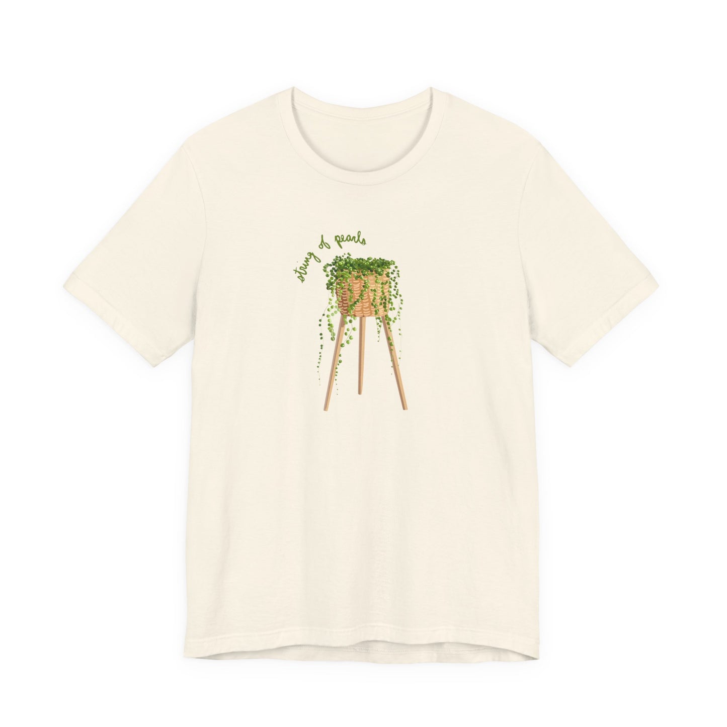 String of Pearls Succulent Lover T-Shirt - White, Natural, Black