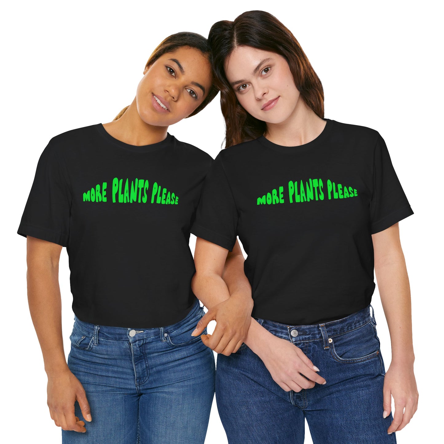 More Plants Please Plant Lover T-Shirt - Black and Green