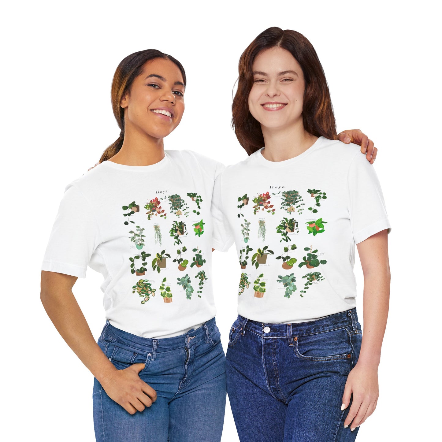 Hoya Chart T-Shirt for Plant Lovers - White, Natural