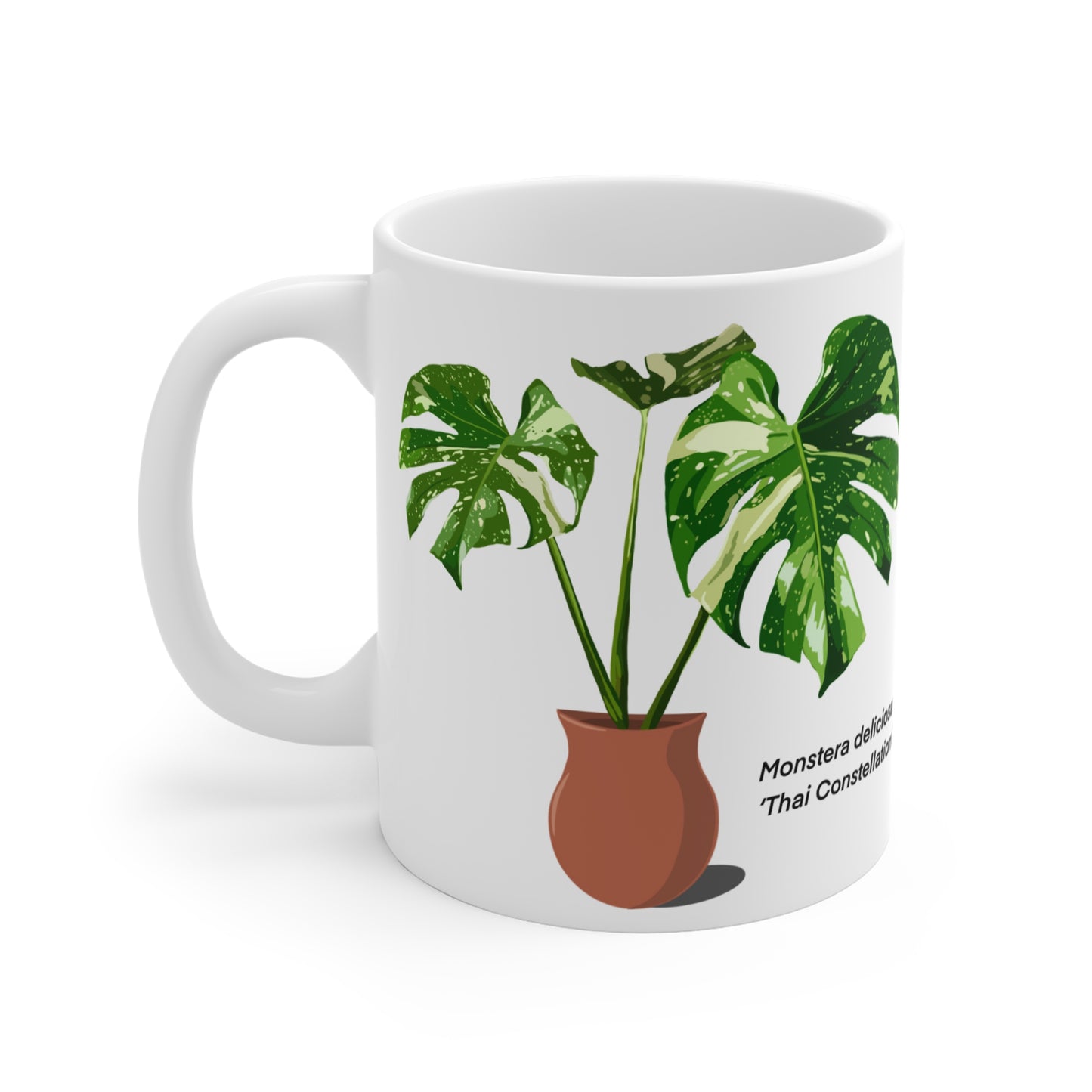 Monstera Deliciosa "Thai Constellation" Plant Lover Mug - White