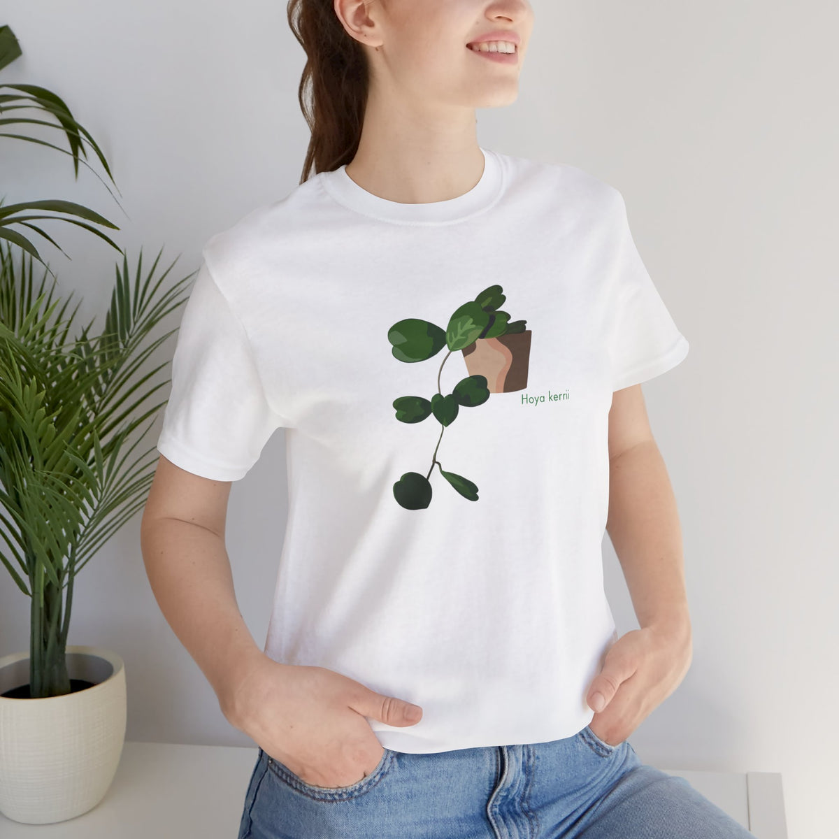 Hoya Kerrii Plant Lover T-Shirt - White, Natural, Black
