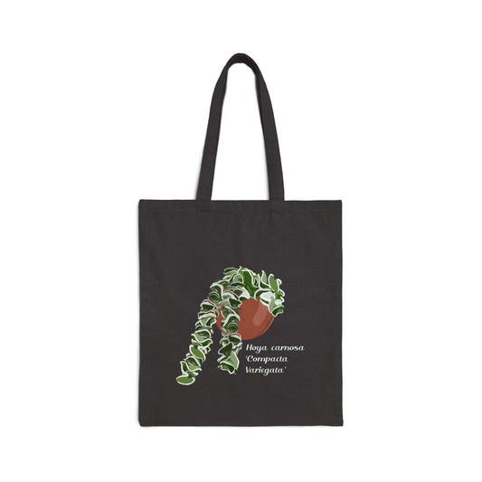 Hoya Carnosa 'Compacta Variegata' Canvas Tote Bag - Black