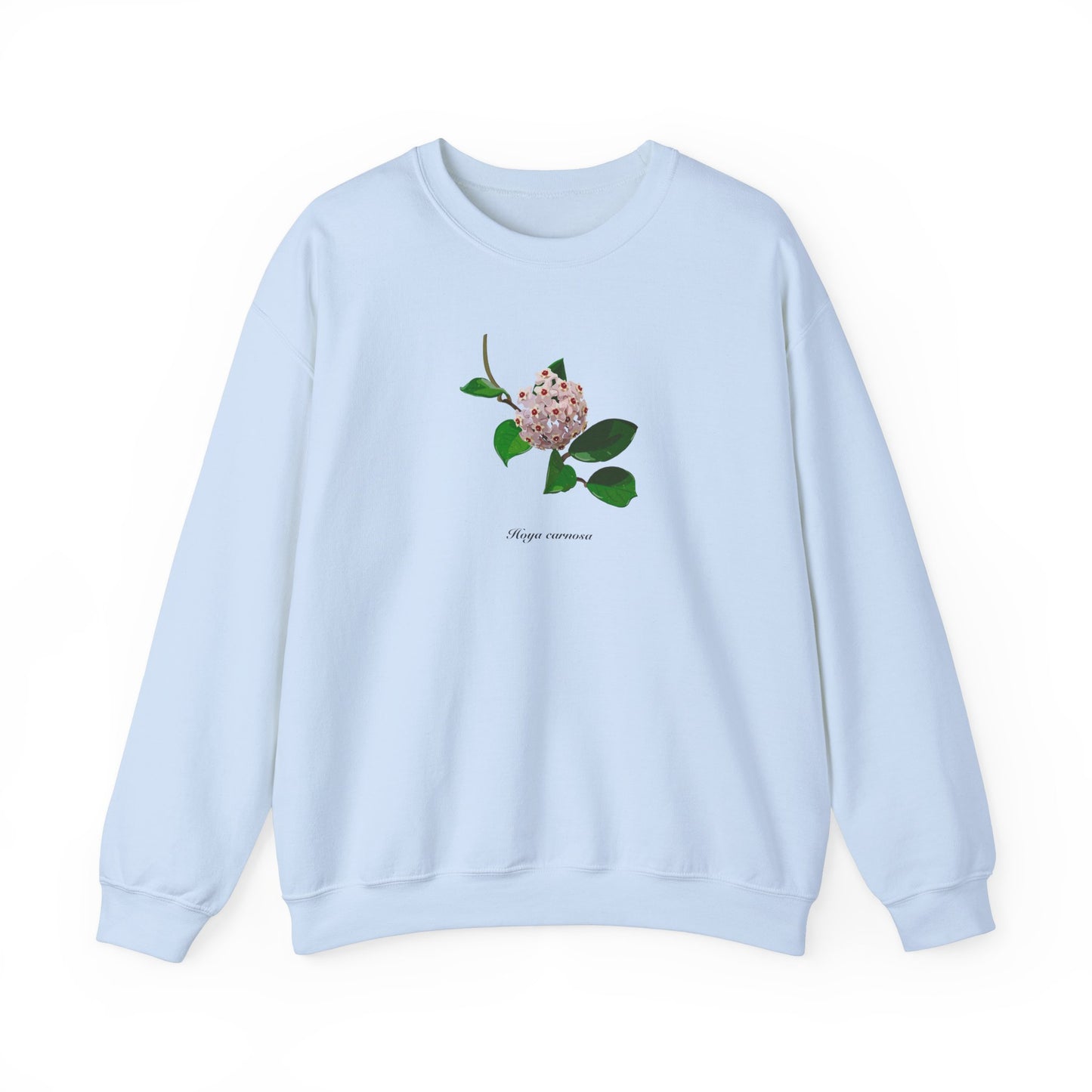 Hoya Carnosa in Bloom Plant Lover Crewneck Sweatshirt - Light Blue