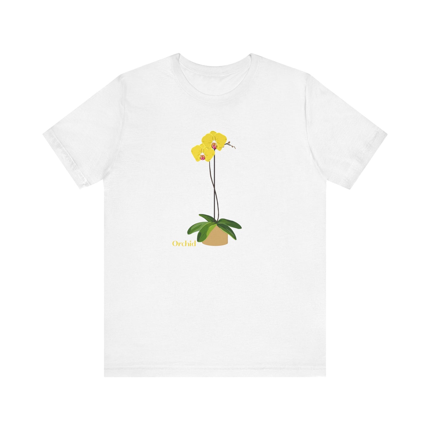 Yellow Orchid T-Shirt for Plant and Flower Lovers - White, Peach, Green or Blue