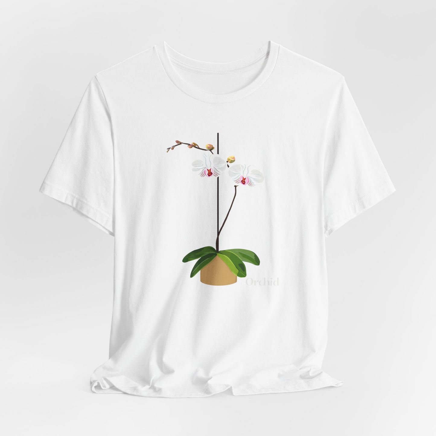 White Orchid T-Shirt for Plant and Flower Lovers - White, Natural, Black, Lilac