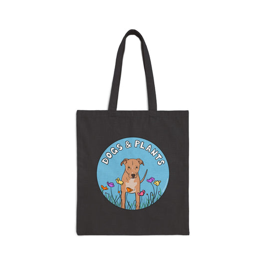 Dogs & Plants Rescue Dog & Plant Lover Canvas Tote Bag  - Black