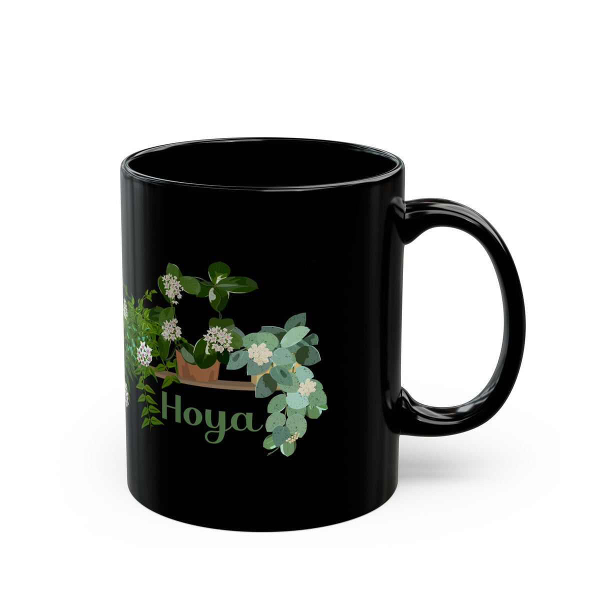 Hoya Lacunosa, Bella, & Australis Trio Plant Lover Mug - Black