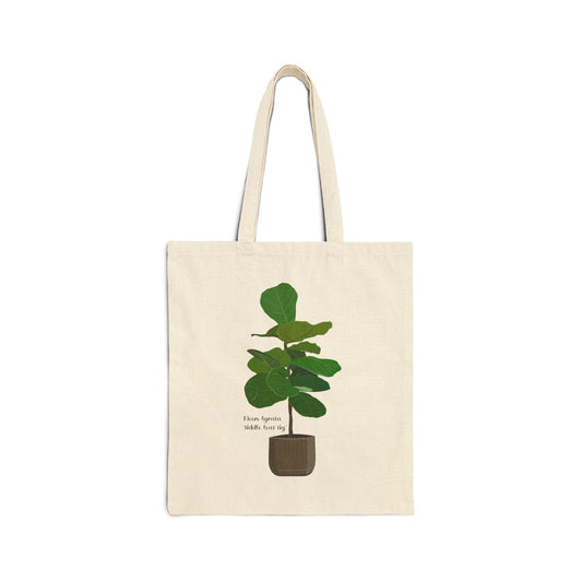 Ficus Lyrata "Fiddle Leaf Fig" Plant Lover Canvas Tote Bag