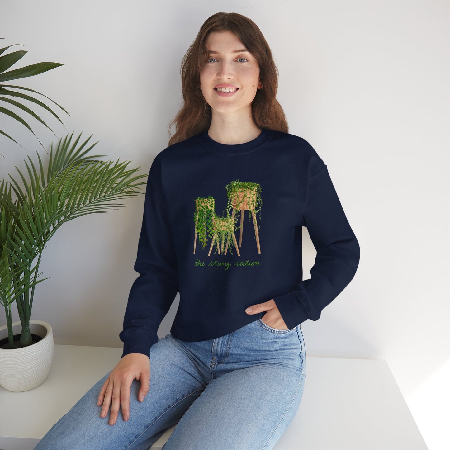 The String Section Plant Lover Crewneck Sweatshirt - Navy