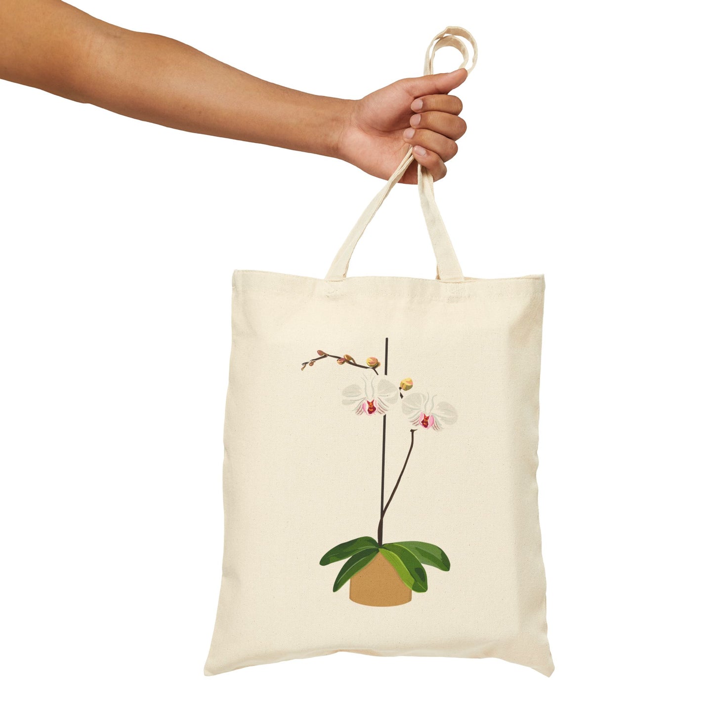 White Orchid Plant and Flower Lover Canvas Tote Bag