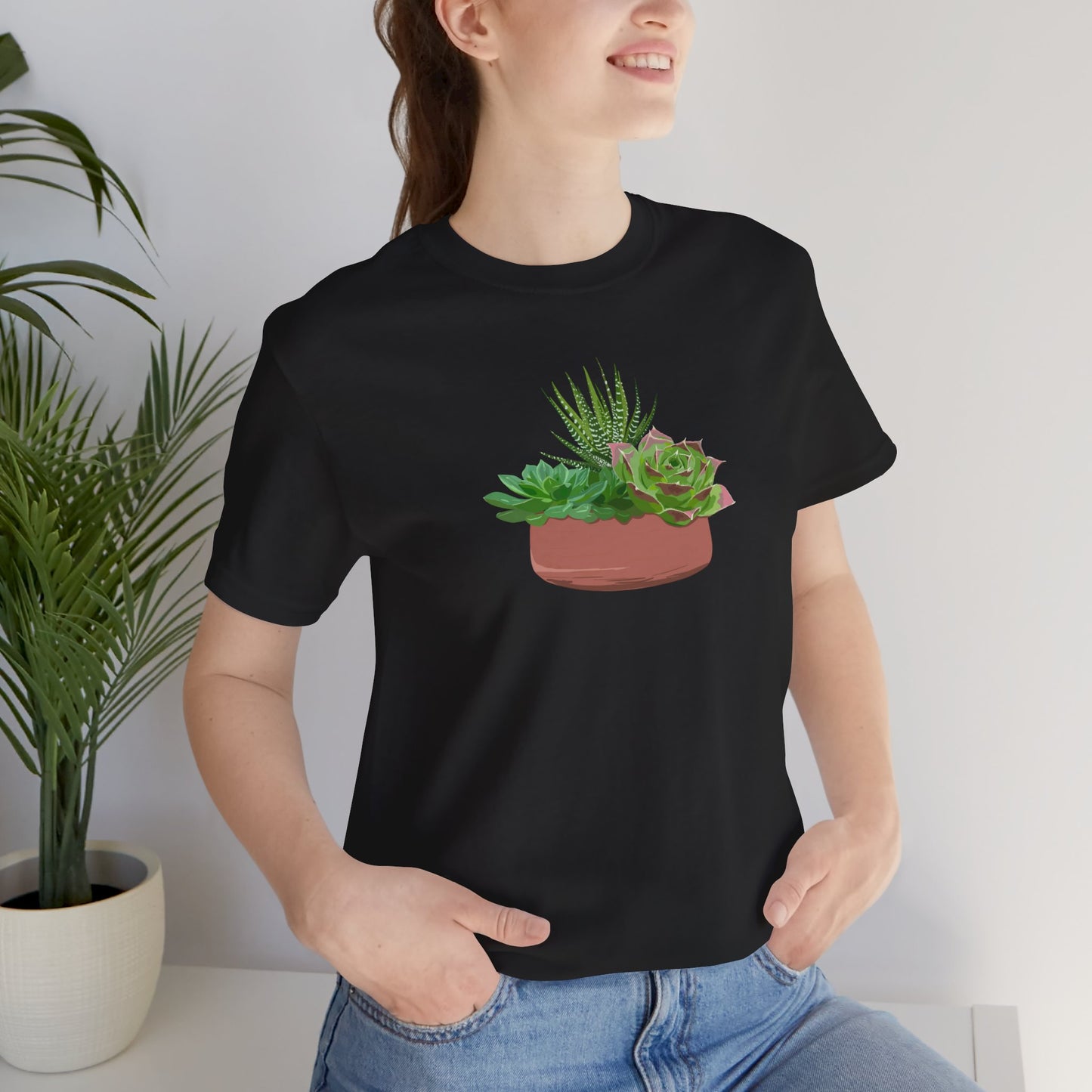 Succulent Bowl T-Shirt - White, Natural, Black