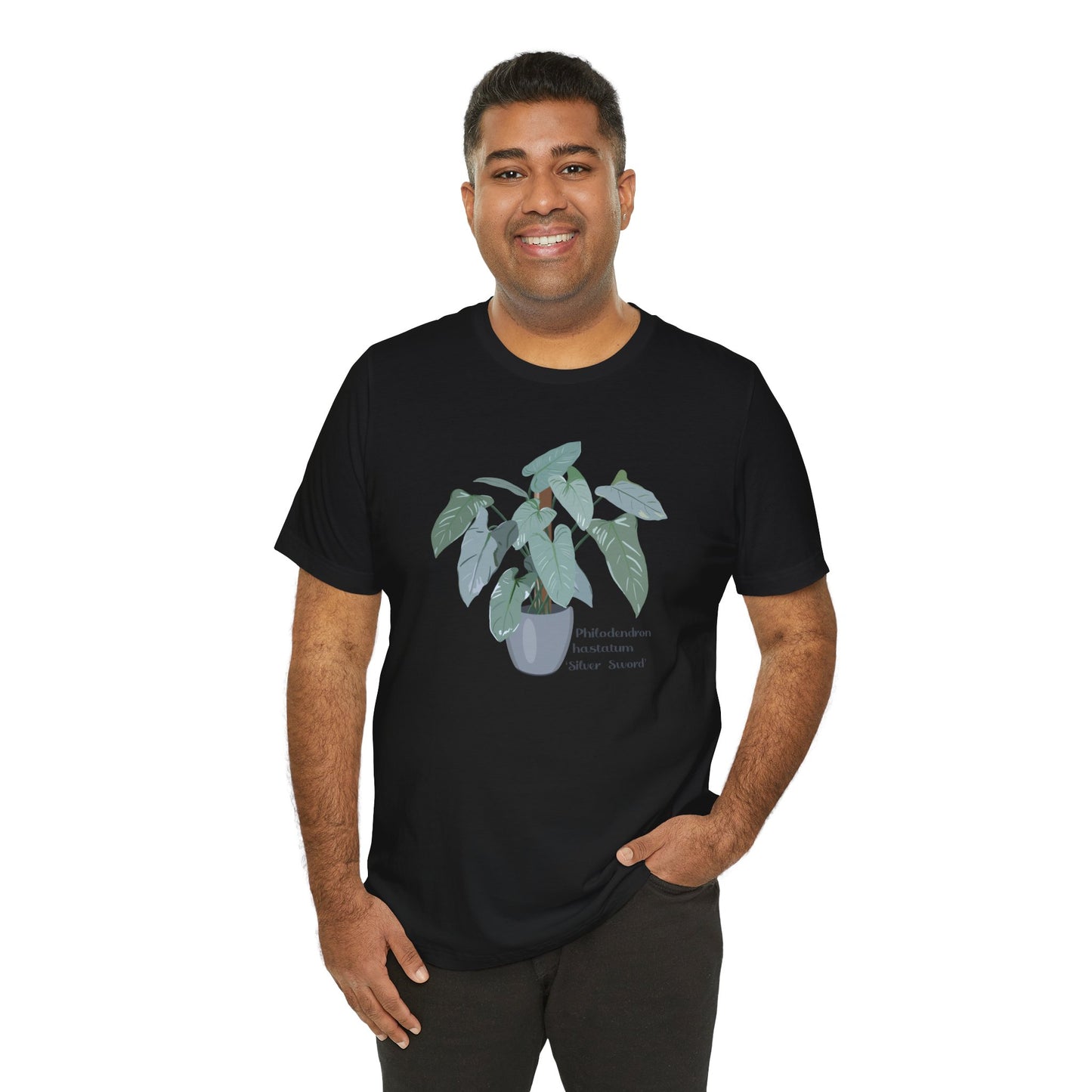 Philodendron Hastatum 'Silver Sword' Plant Lover T-Shirt - White, Natural, Black