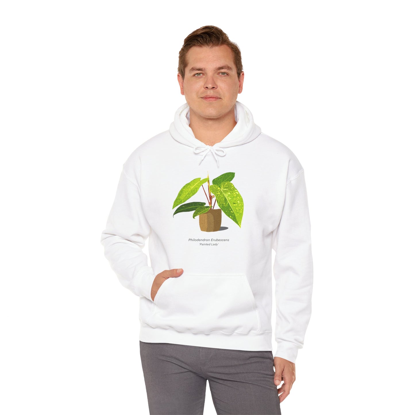 Philodendron Painted Lady Plant Hoodie - White