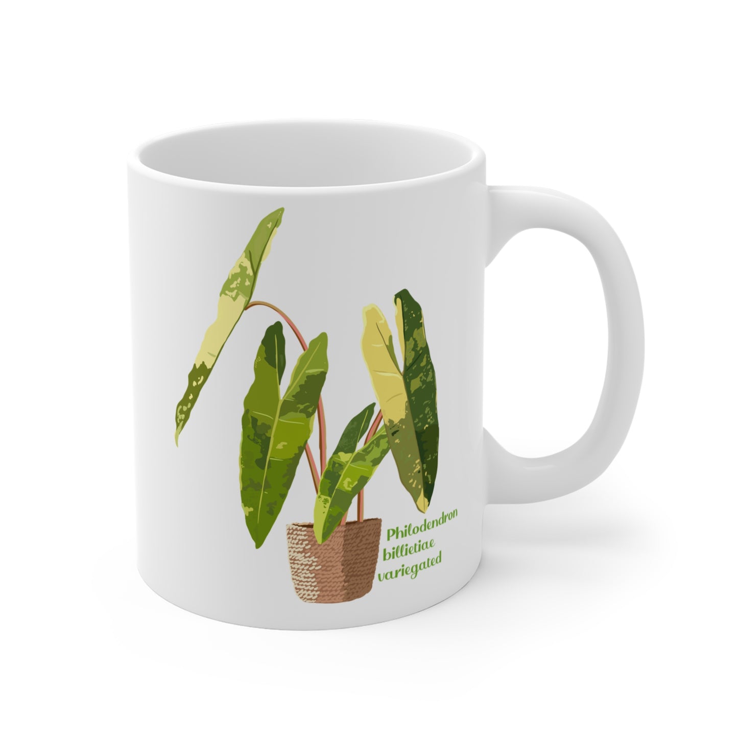 Philodendron Billietiae Variegated Plant Lover Mug - White