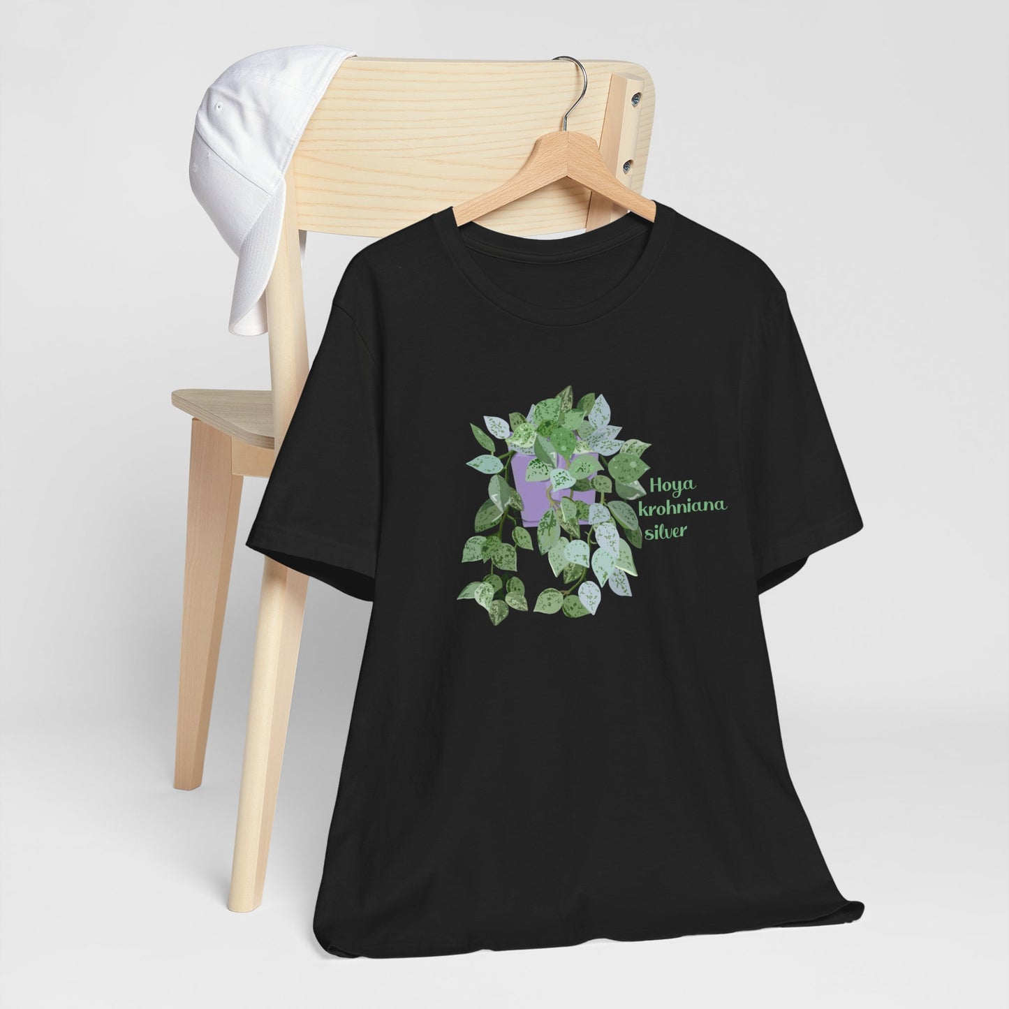 Hoya Krohniana Silver Plant Lover T-Shirt - Black