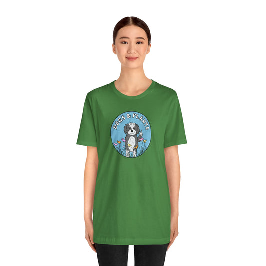 Dogs & Plants T-Shirt for Doodle & Plant Lovers - Leaf Green
