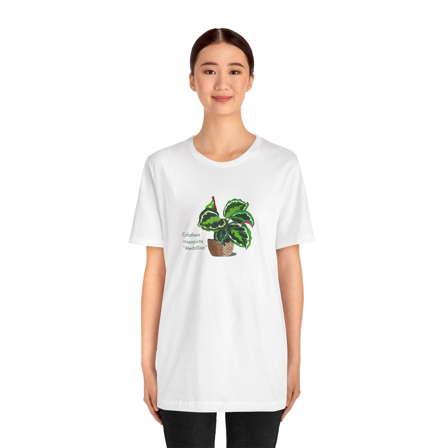 Calathea Roseopicta "Medallion" Plant Lover T-Shirt - White, Natural, Black
