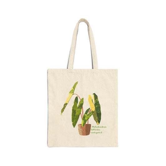 Philodendron Billietiae Variegated Canvas Tote Bag