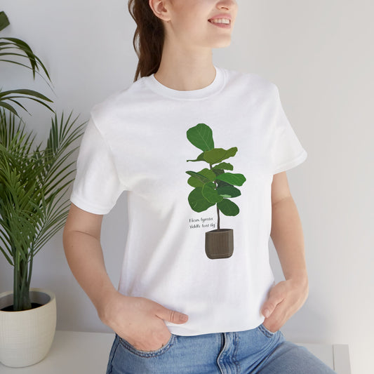 Ficus Lyrata 'Fiddle Leaf Fig' Plant Lover T-shirt - White