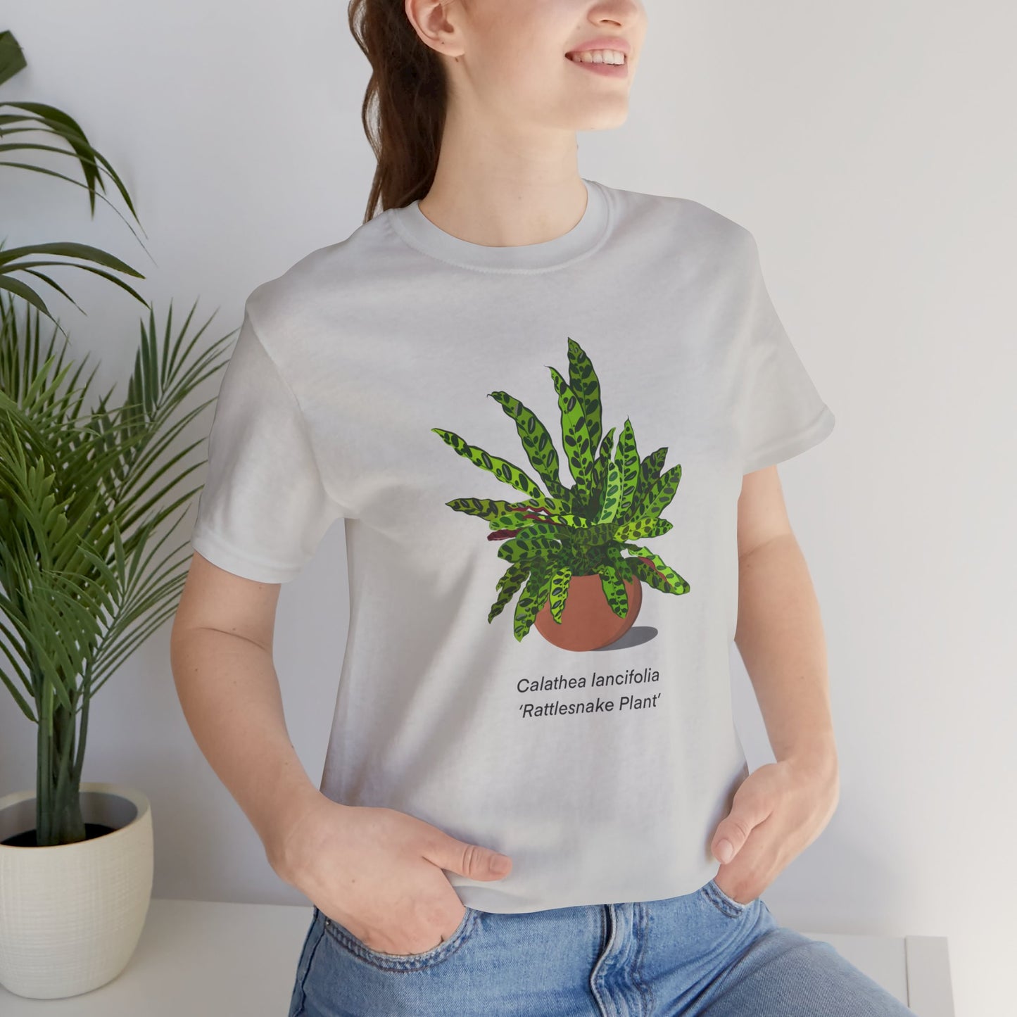 Calathea Lancifolia Rattlesnake Plant Lover T-Shirt - Silver