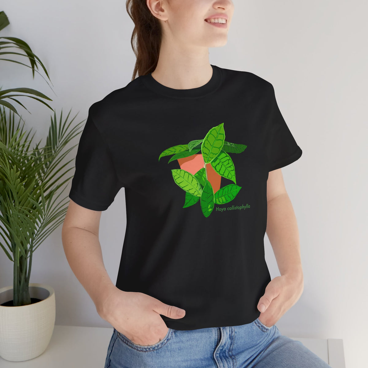 Hoya Callistophylla Plant Lover T-Shirt - White, Natural, Black