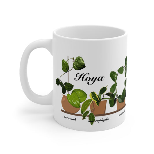 Hoya Sarawak, Macrophylla and Australis Trio Plant Lover Mug - White