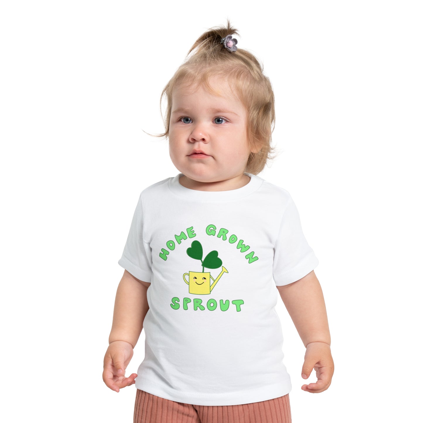 Home Grown Sprout Baby or Toddler Organic Cotton T-Shirt Yellow Green Combo - Black, White, Navy or Pink